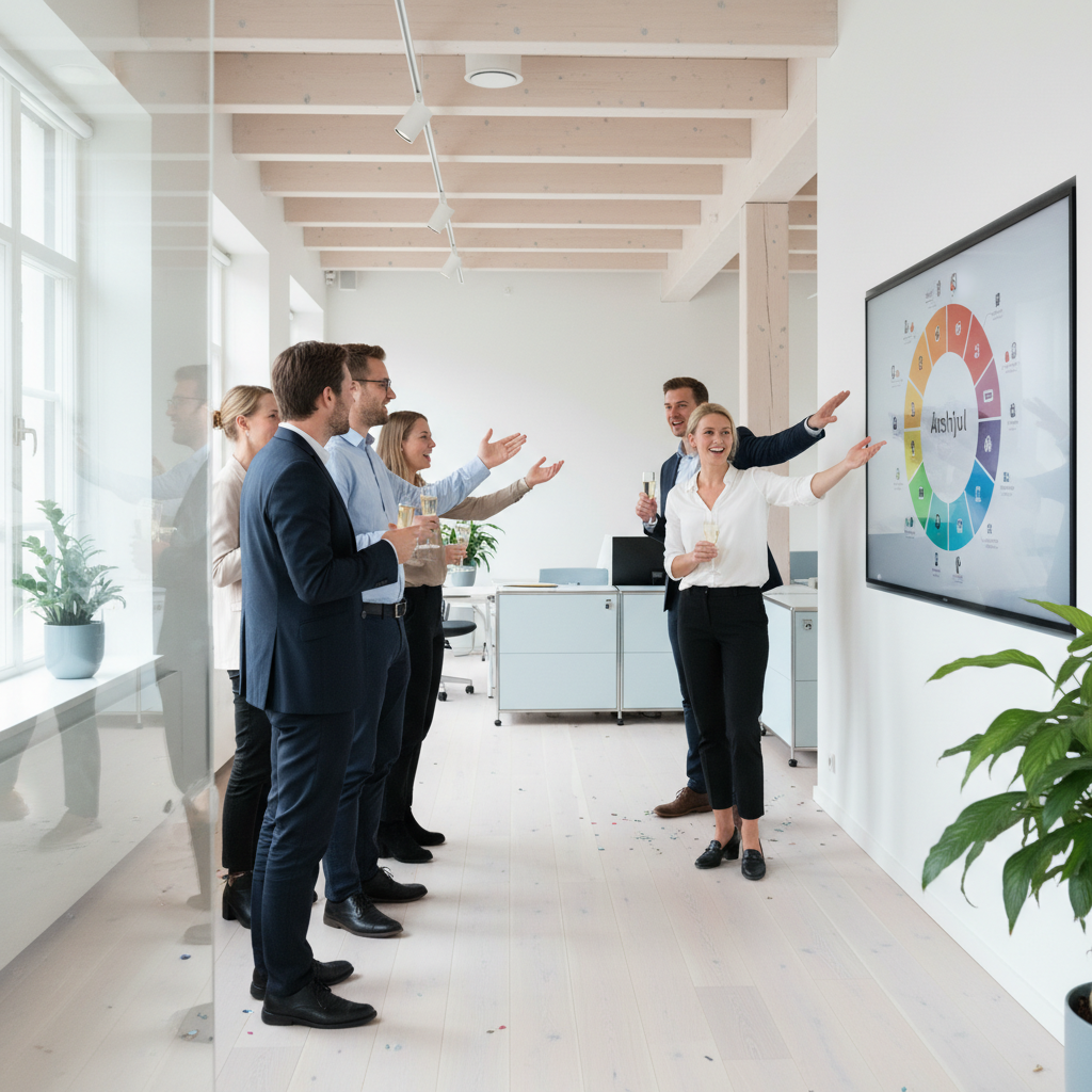Yearo lansering - team firar lansering av Sveriges första digitala årshjulsplattform