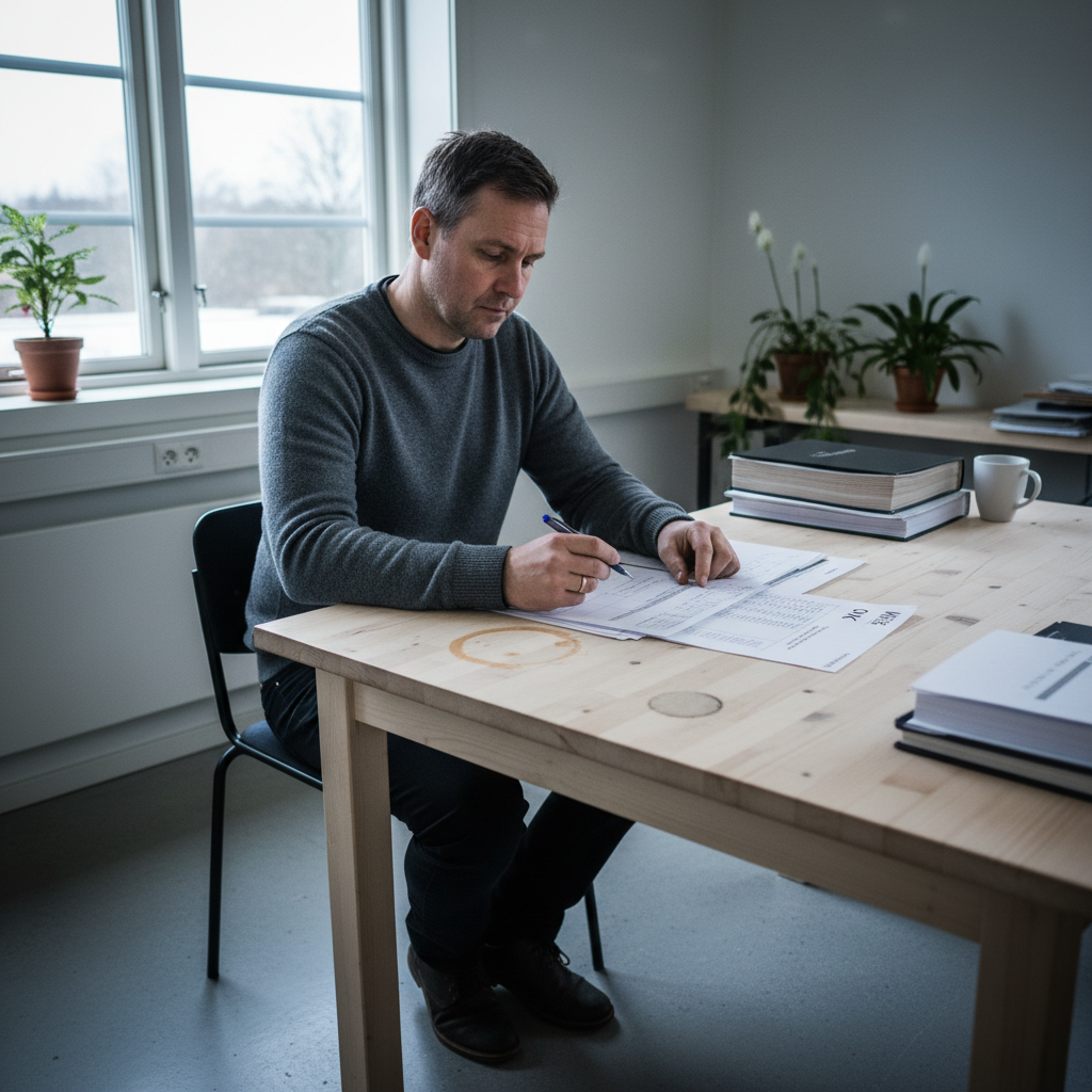 Nöjd fastighetsförvaltare med färdig underhållsplanering