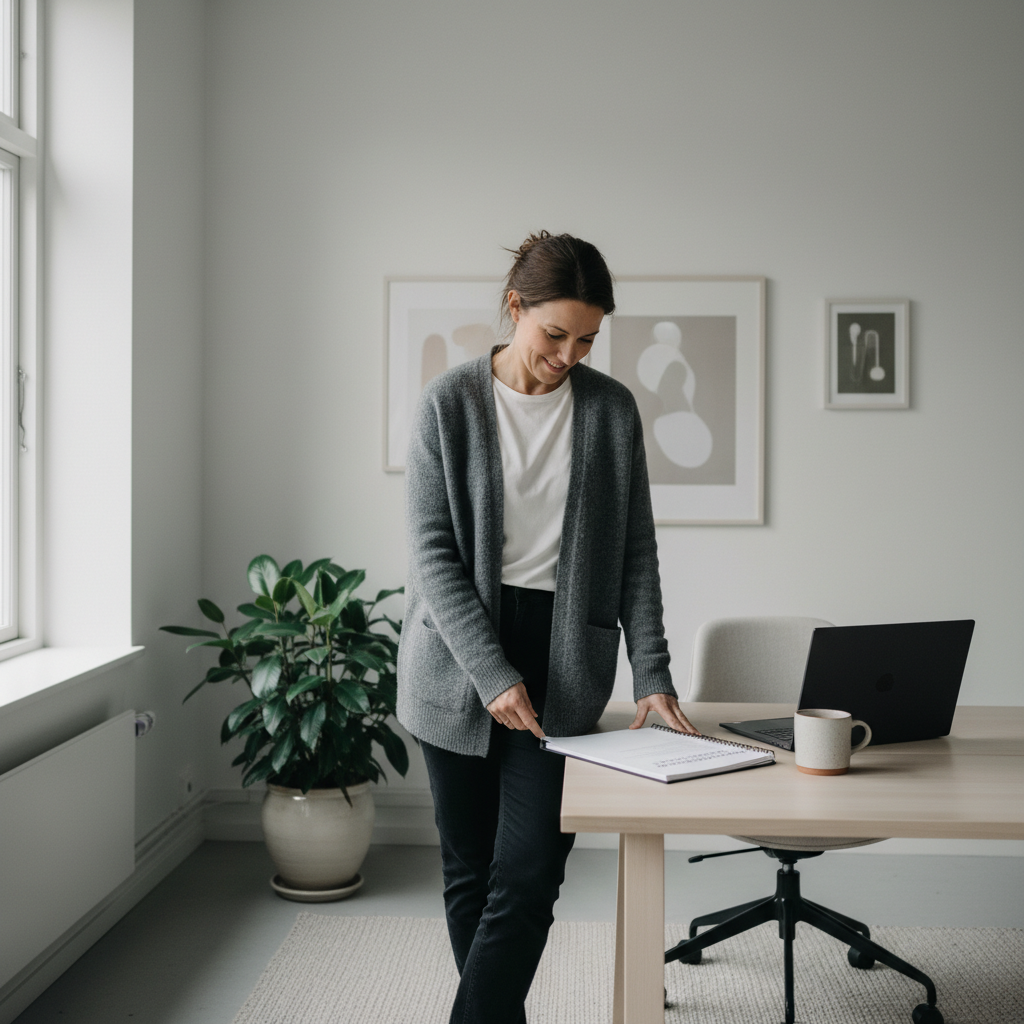 Nöjd internrevisor med färdig årsplanering